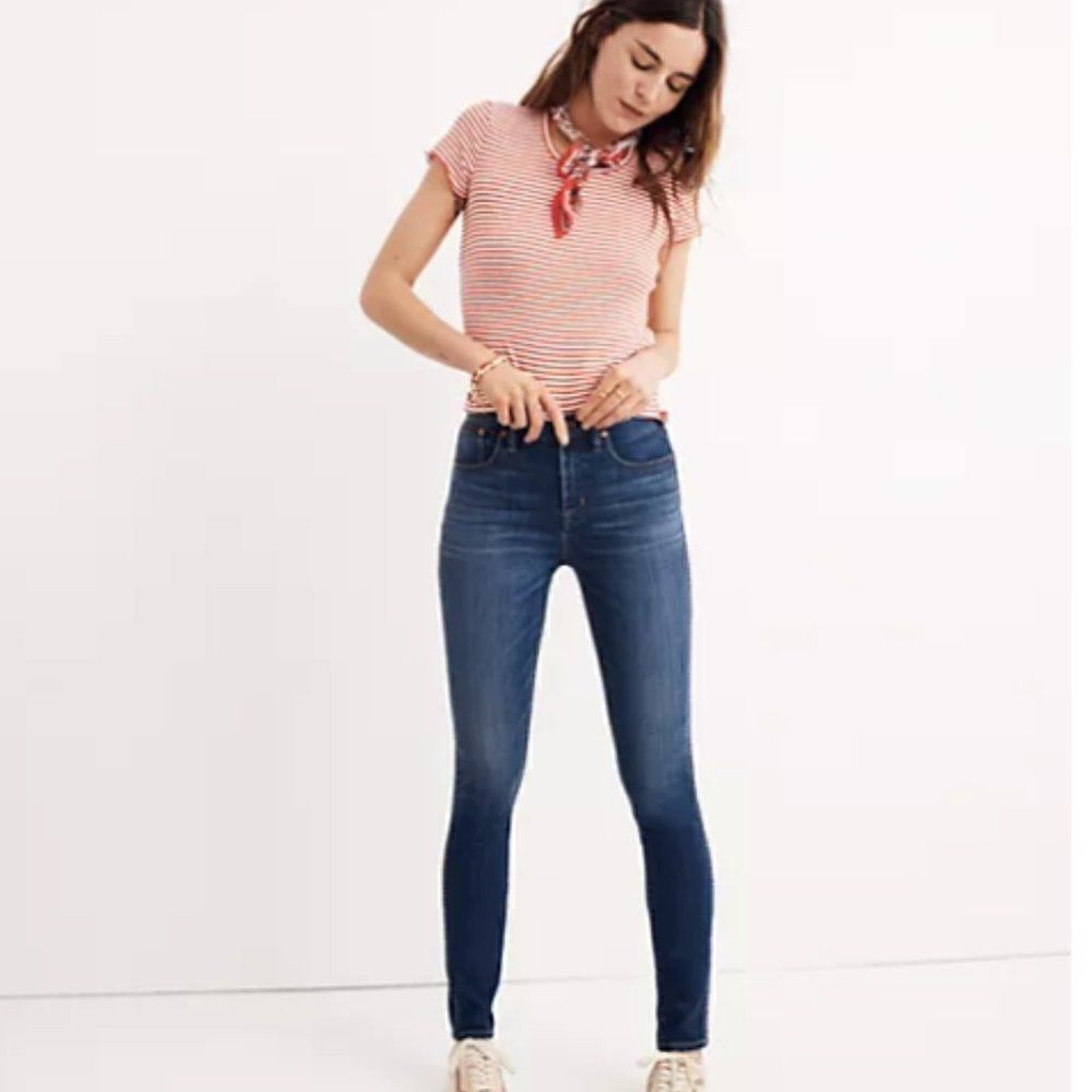 Madewell Taller 10" High-Rise Skinny Jeans in Danny‎ Wash: TENCEL™ Denim Edition